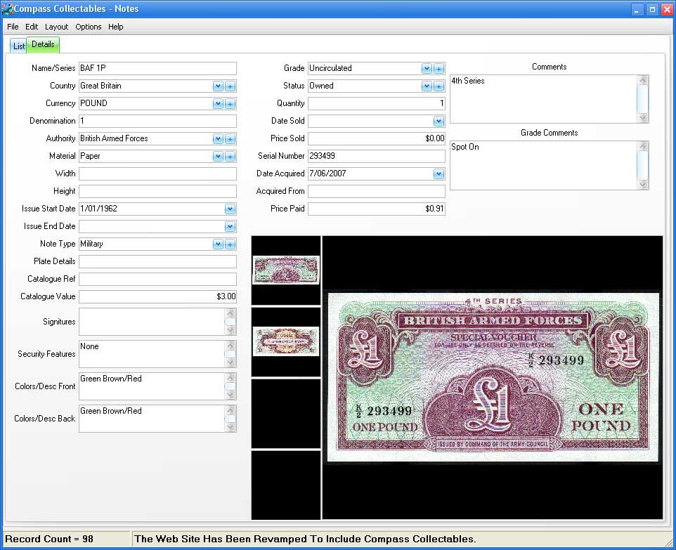 Form View Image for Banknotes