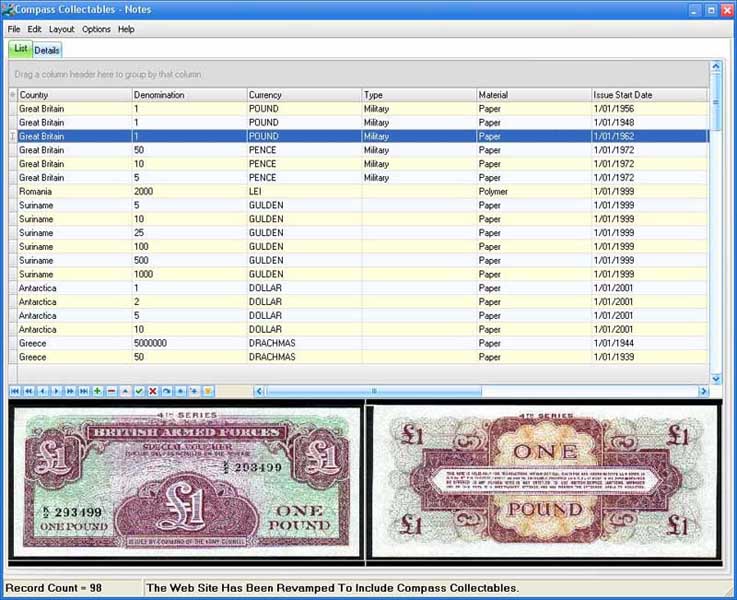 Functional easy to use Bank Note software