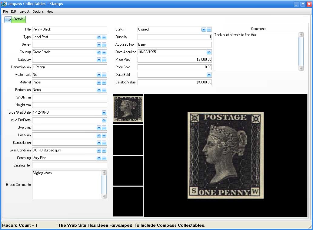 Form View Image for Stamps and First Day Covers's